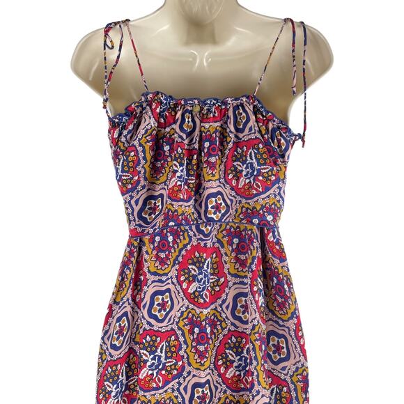 Antik Batik Sam Layered Printed Voile Maxi Dress Red Size S/ 38 - Picture 8 of 11